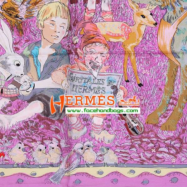 Hermes 100% Silk Square Scarf Light Purple HESISS 87 x 87 - Click Image to Close